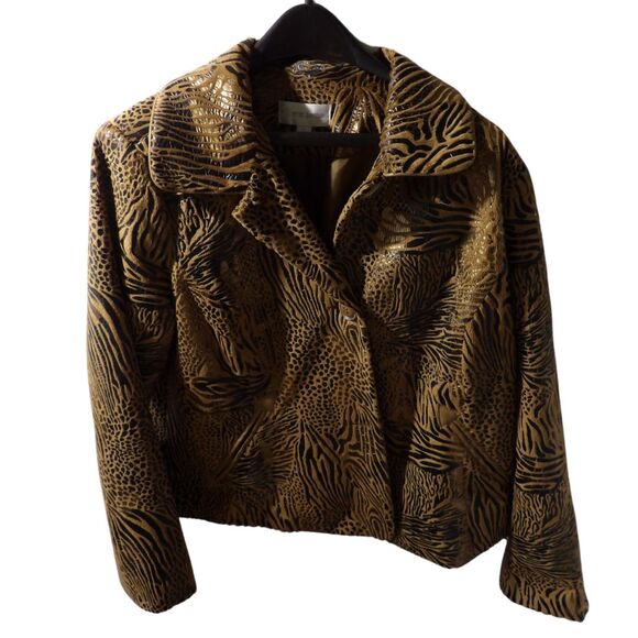 Erin London Animal Print Light Jacket Large - Picture 1 of 3